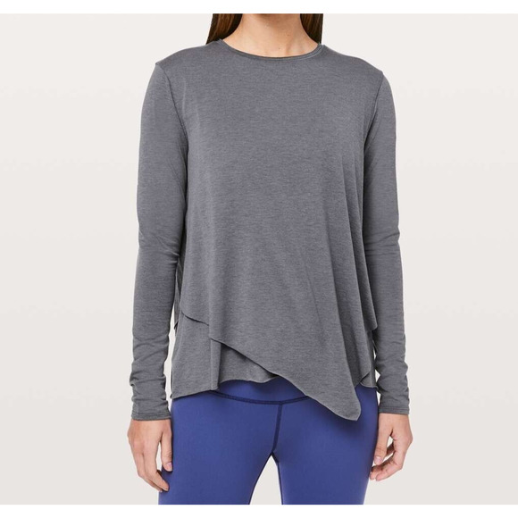 lululemon athletica Tops - Lululemon Sweetest Day Top Long Sleeve Tencel Heathered Titanium Size 6